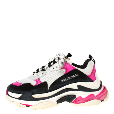 Balenciaga Multicolor Leather And Mesh Triple S Platform Sneakers