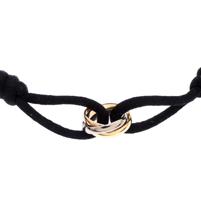 Cartier Trinity 18k Three Tone Gold Adjustable Cord Bracelet