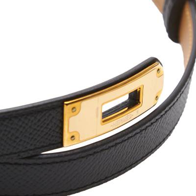 Hermes Black/Rouge Vif Box and Courchevel Constance Reversible Belt 65CM  Hermes