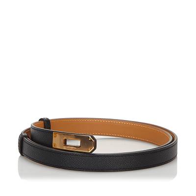 Hermes Black/Rouge Vif Box and Courchevel Constance Reversible Belt 65CM  Hermes