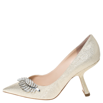 Nicholas Kirkwood White Leather Hexagon Pointed Toe Pumps Size