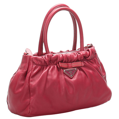 Prada Peach Ostrich Boston Bag Prada