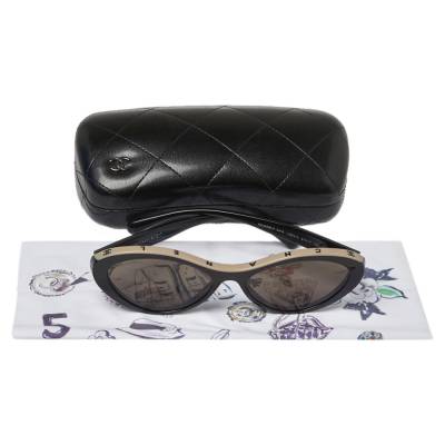 Chanel Black /Brown 5416 Cat-Eye Sunglasses 375758 (lpn7619028