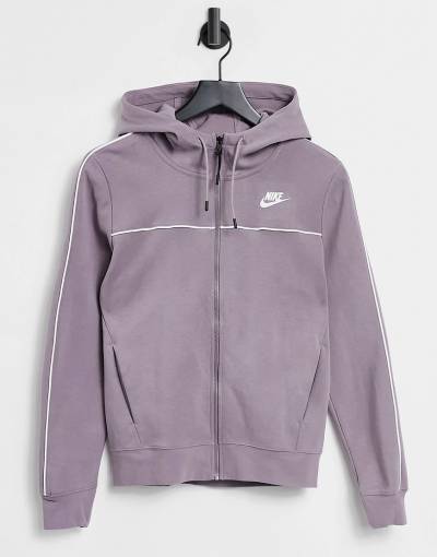 Women's Nike Heather Charcoal/Heather Navy New York Yankees Split Wordmark Gym Vintage Raglan Lightweight Full-Zip Hoodie