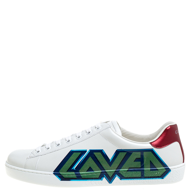 Gucci White Leather Kingsnake Ace Sneakers Size 41 Gucci