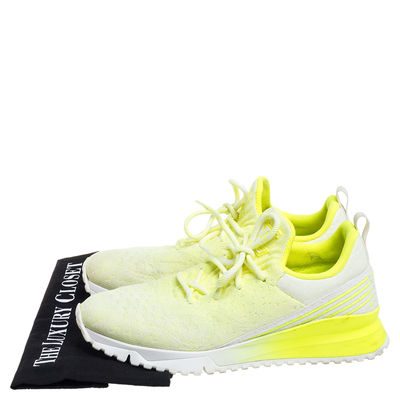 Louis Vuitton Neon Yellow Knit Fabric V.N.R Sneakers Size 41 at