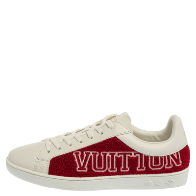 Louis Vuitton White Knit Fabric V.N.R Low Top Sneakers Size 43.5