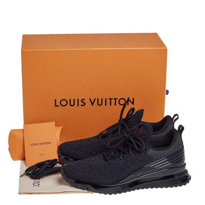 Louis Vuitton Black Fabric And Mesh Fastlane Sneakers Size 42 at