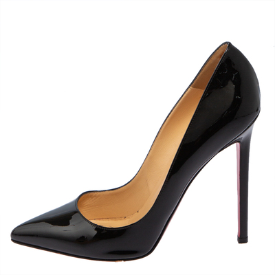 Christian Louboutin Asteroid Suede and Patent Leather Spike Pumps in Black