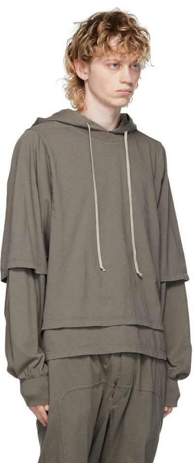 Rick Owens Drkshdw Grey Hustler Hoodie DU21S2281 RN (lpn7700187