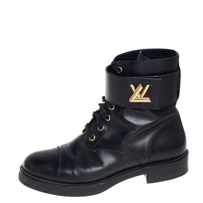 Louis Vuitton Black Heart Sock Ankle Boots Size 37.5 For Sale at