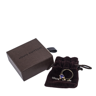 Louis Vuitton Gamble Crystal Gold Tone Ring L 440334 (lpn8439420