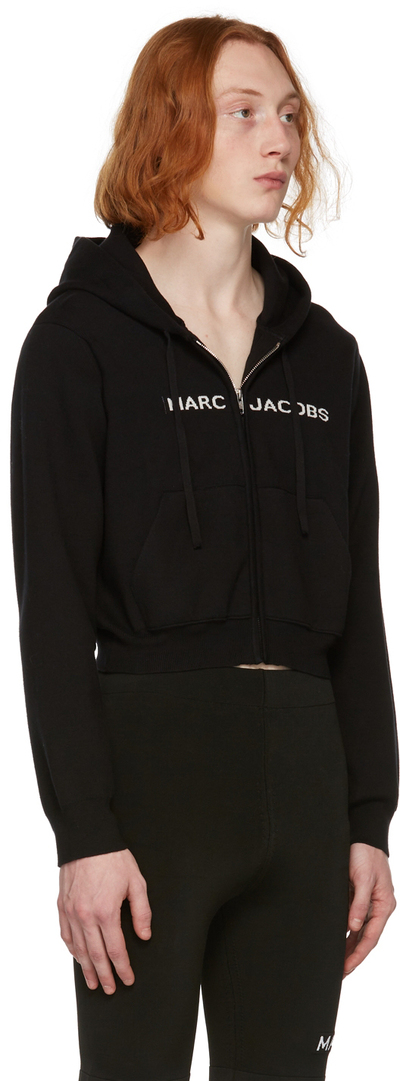 Marc Jacobs Black 'The Cropped Zip Hoodie' Hoodie n603c02re21