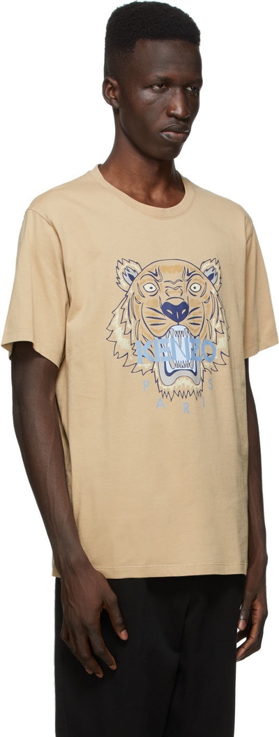 Kenzo Navy & White Colorblock Tiger Print Cotton Crew Neck T-Shirt