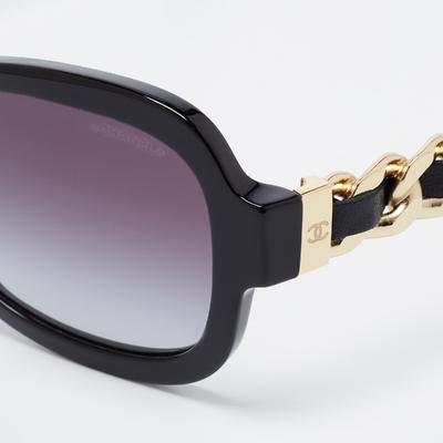 Chanel Black 5465-Q Chain-Link Sunglasses 730609 (чёрный
