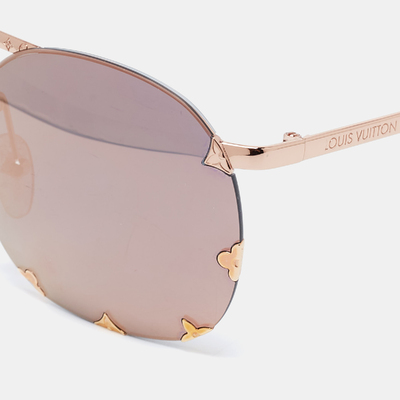 Louis Vuitton Purple Z0097W Gold Plated Millionaire Square Sunglasses