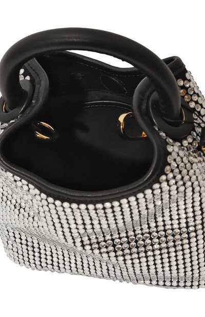 Madeleine Hobo Bag - Elleme - Silver/Black - Strass