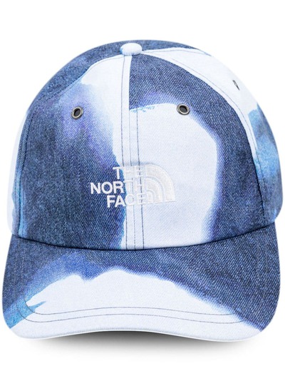 Supreme x TNF bleached denim print 6-panel cap 20505298