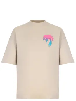 Palm Angels Burning Head Short-Sleeve T-Shirt 'White/Yellow' PMAA001R21JER0040118