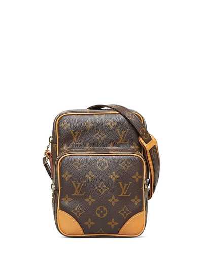 Pre-owned Louis Vuitton 1999 Monogram Pochette Twin Pm Shoulder Bag In  Brown
