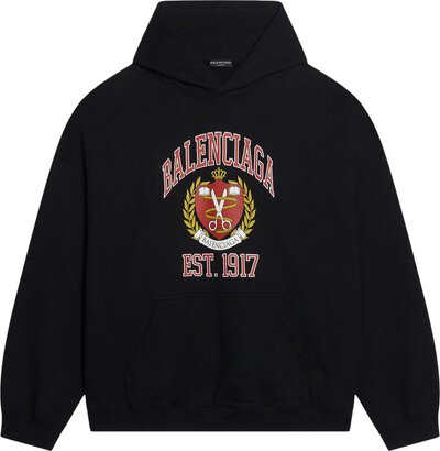 Худи Balenciaga Wide Fit Hoodie 'Black/Red', черный 674986 tlv90