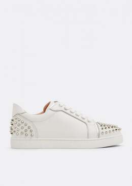 Christian Louboutin White Leather Gondola Strass Low Top Sneakers