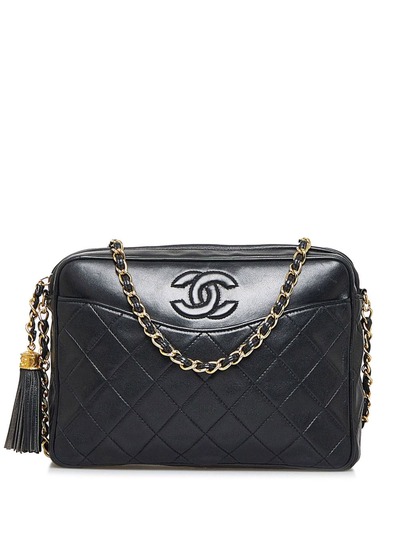 Chanel Black Leather Chevron Shopper Tote - circa 2013-2014 - NWT