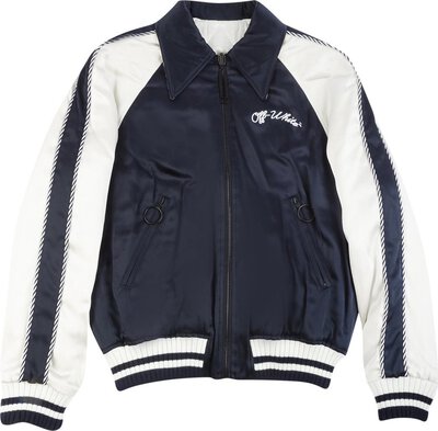 Off-White Reversible Navy and Off-White Souvenir Bomber Jacket