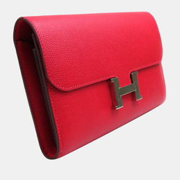 HERMES Hermes Bearn Rouge Kazak T engraved (around 2015) Unisex Vaux Epson card  case