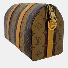 Louis Vuitton x Nigo City Keepall Monogram Stripes Brown in Coated