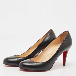 Christian Louboutin Black Patent Leather Goldocross Spike Pumps Size 40  Christian Louboutin