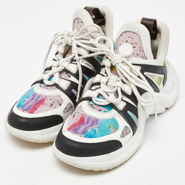 Louis Vuitton Multicolor Leather and Suede Graffiti Stephen High Top  Sneakers Size 40