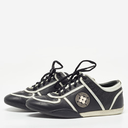 Louis Vuitton Black/White Mesh and Monogram Embossed Leather Aftergame Sneakers Size 40
