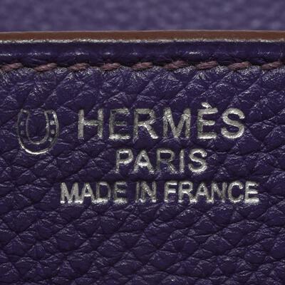 HERMES Hermes Bearn Souffle Long Wallet Chevre Etoupe Silver Metal Fittings  T Women's